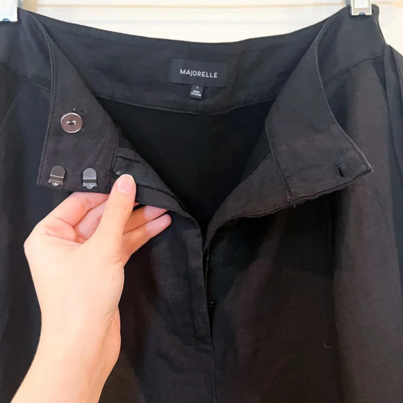 Majorelle Black Linen Blend Classic Belted Designer Slim Dress Pants S NWT - Picture 5 of 11